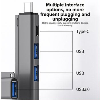 JAYA USB-C 4-portový USB 3.0 docking hub (JY-931), 5Gbps, bez externého napájania