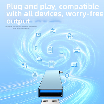 USB 3.0 dokovací hub s 3-portovým rozdeľovačom, kábel 6,6 cm, zliatinové telo, 10 Gbps