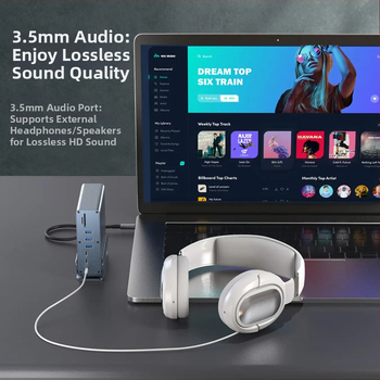 Σταθμός σύνδεσης Type-C με HDMI extender και USB 4.0, συμβατός με Apple MacBook, χωρίς εξωτερική παροχή ρεύματος