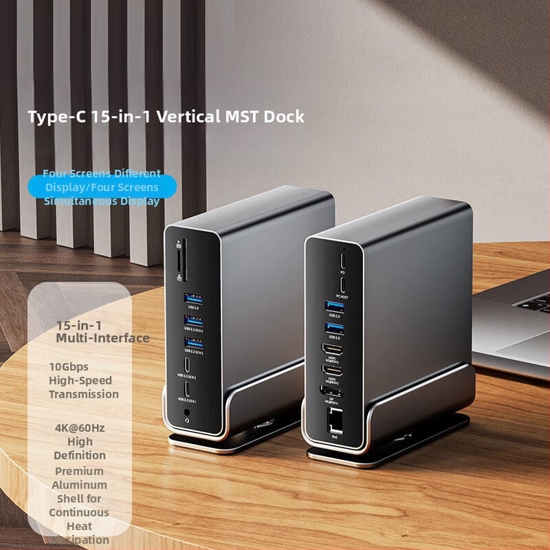 Σταθμός σύνδεσης Type-C με HDMI extender και USB 4.0, συμβατός με Apple MacBook, χωρίς εξωτερική παροχή ρεύματος