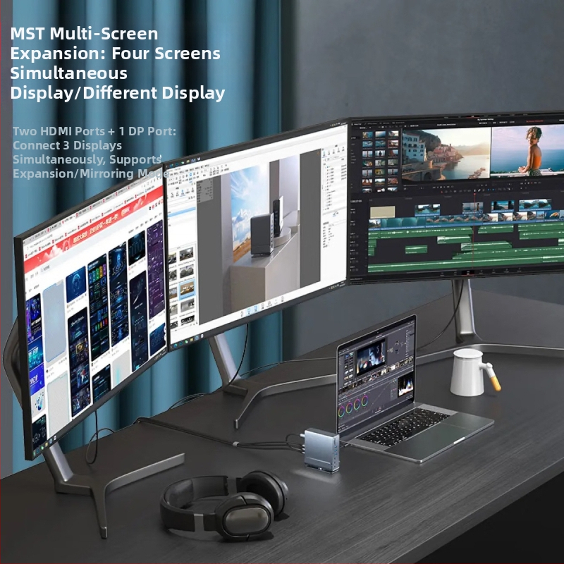 Σταθμός σύνδεσης Type-C με HDMI extender και USB 4.0, συμβατός με Apple MacBook, χωρίς εξωτερική παροχή ρεύματος