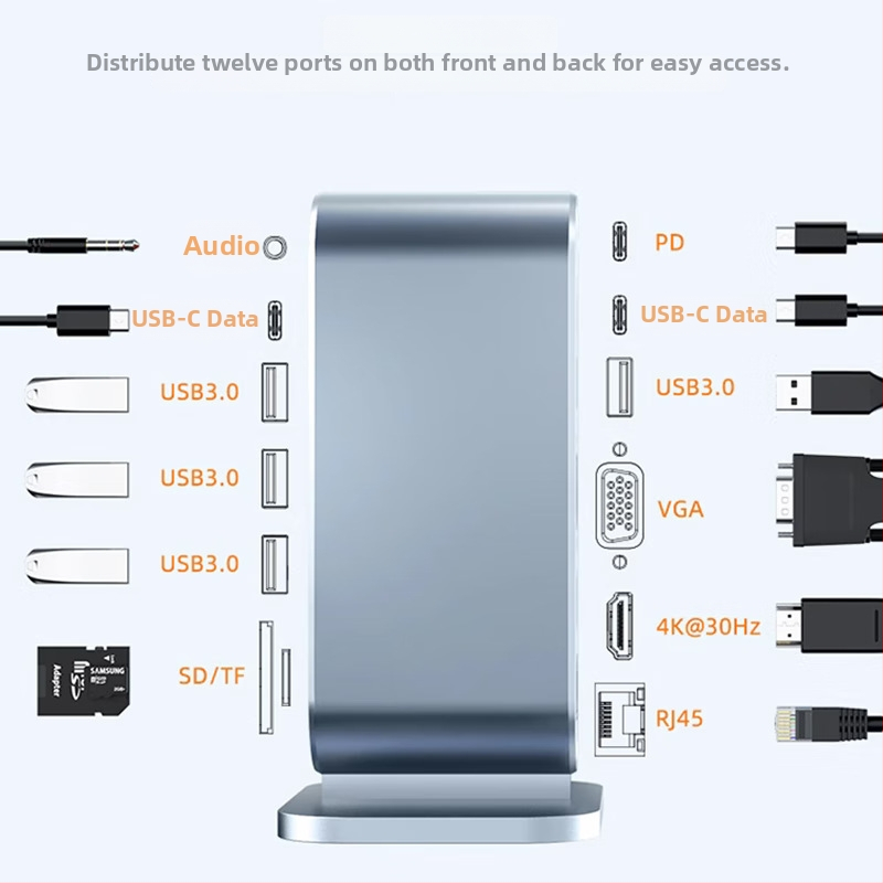 Σταθμός σύνδεσης Type-C με HDMI extender και USB 4.0, συμβατός με Apple MacBook, χωρίς εξωτερική παροχή ρεύματος