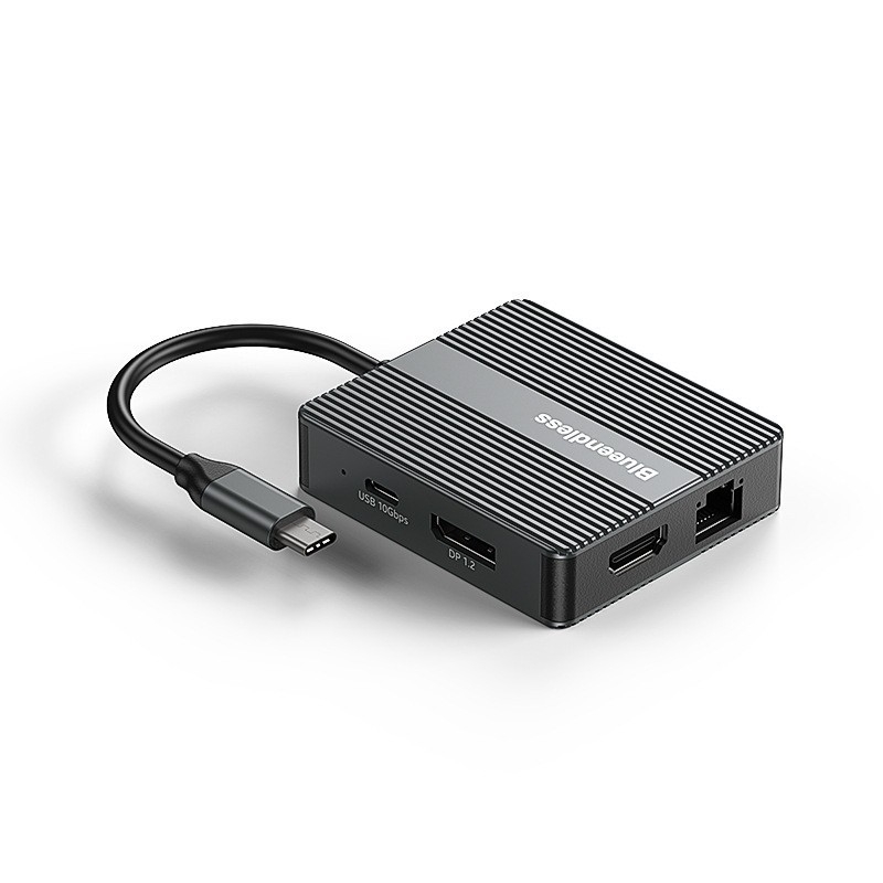 Lanshuo Hd706/Hp706 Stație docking cu HDMI dual, afișaj 4K60Hz pe trei ecrane, Gigabit Ethernet, USB 3.2, cablu de 0.15 m, fără alimentare externă