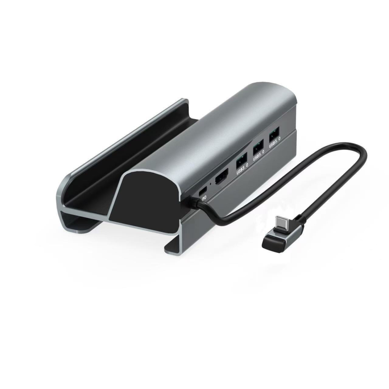 Stație docking Steam Deck — hub USB-C cu HDMI 4K, Ethernet Gigabit, alimentare externă, hub cu 6 porturi