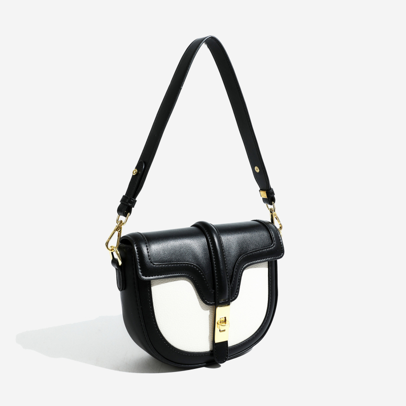 Saddle bag – PU materijal, zaobljen oblik, zatvaranje kopčom, ljeto 2024