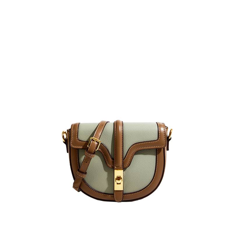 Saddle bag – PU materijal, zaobljen oblik, zatvaranje kopčom, ljeto 2024