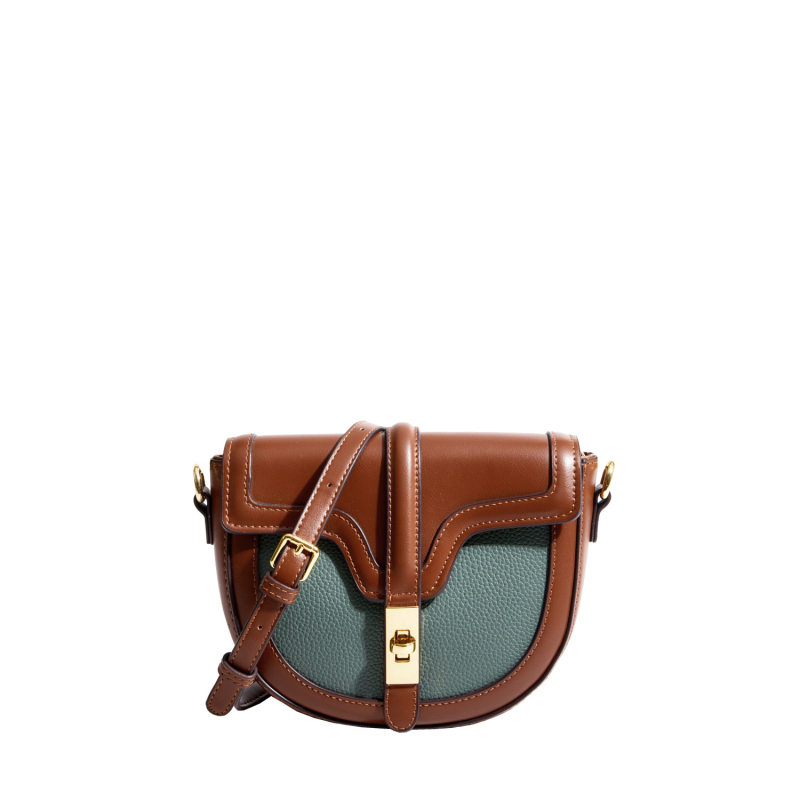 Saddle bag – PU materijal, zaobljen oblik, zatvaranje kopčom, ljeto 2024