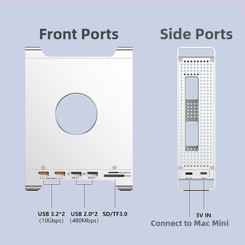 Mac mini M4 dokovacia stanica s M.2 NVMe skrinkou, USB-C, 10 Gbps, bez externého napájania