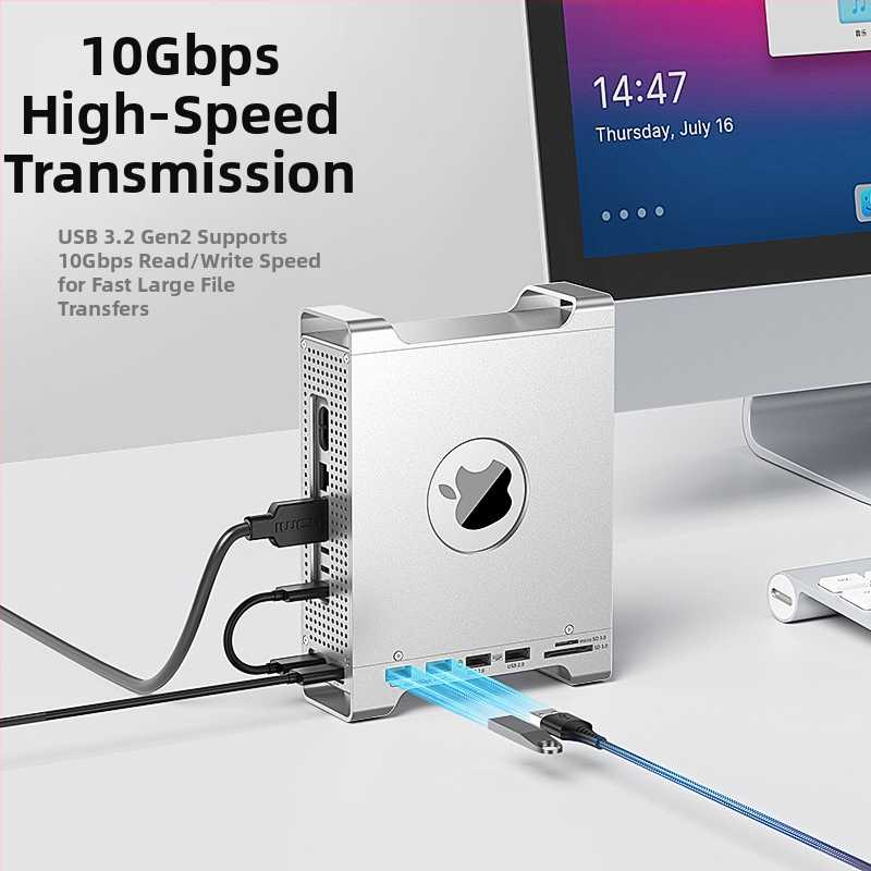 Mac mini M4 dokovacia stanica s M.2 NVMe skrinkou, USB-C, 10 Gbps, bez externého napájania