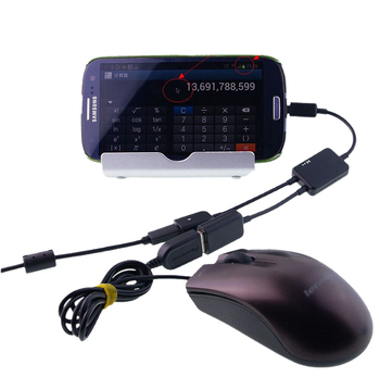 OTG USB hub 1 na 2, pre telefóny a tablety, USB 2.0, bez externého napájania