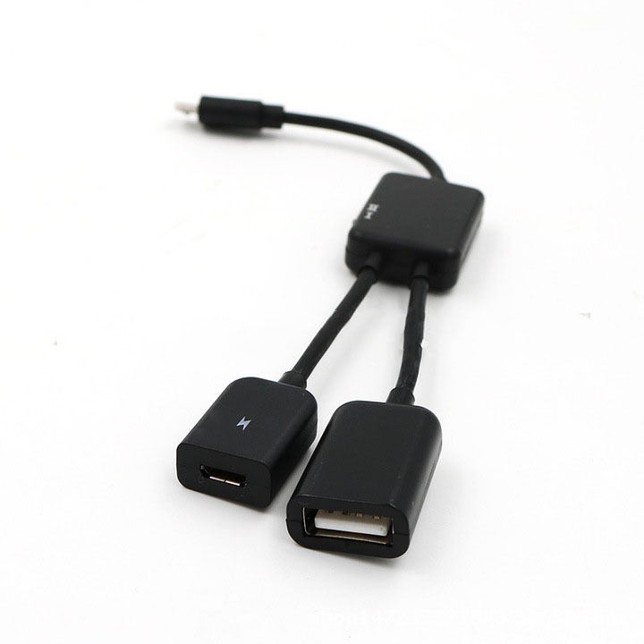 OTG USB hub 1 na 2, pre telefóny a tablety, USB 2.0, bez externého napájania