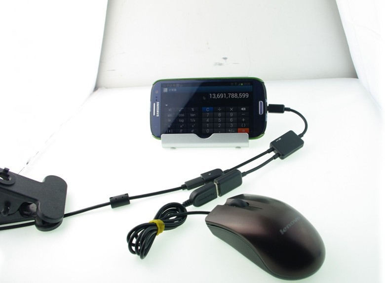 OTG USB hub 1 na 2, pre telefóny a tablety, USB 2.0, bez externého napájania