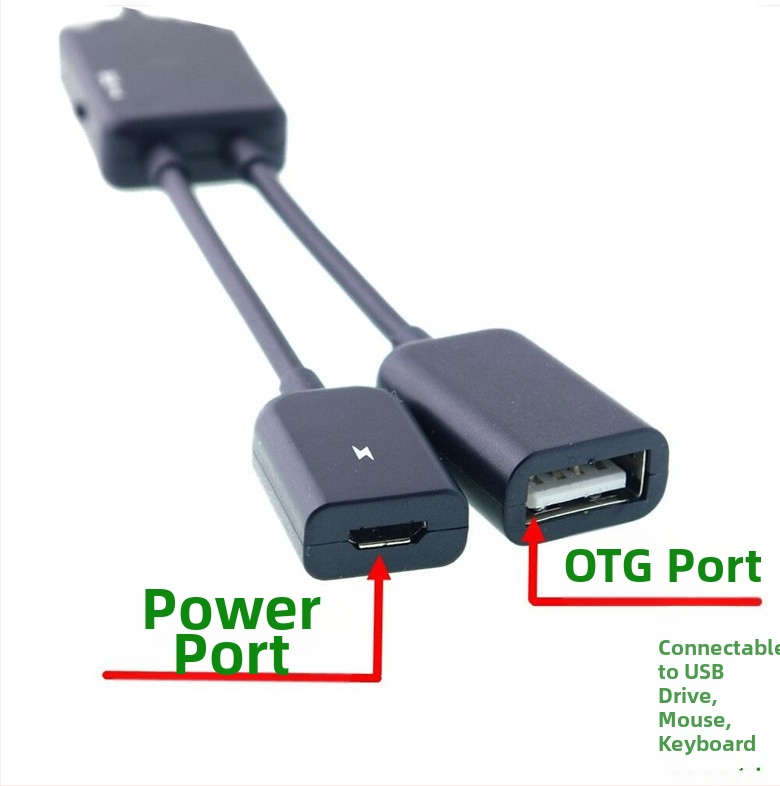 OTG USB hub 1 na 2, pre telefóny a tablety, USB 2.0, bez externého napájania