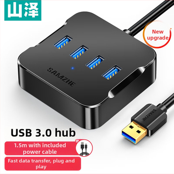 USB 3.0 4-portový hub s externým napájaním, 5Gbps, kábel 0.5-1.5 m