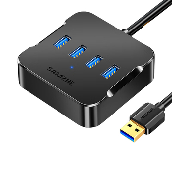 USB 3.0 4-portový hub s externým napájaním, 5Gbps, kábel 0.5-1.5 m