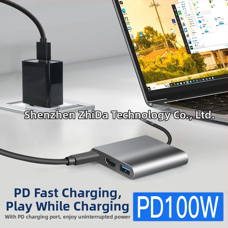 ZEADOW ZD1002 Typ-C na HDMI 4K Docking Station USB 3.0 PD Rýchle nabíjanie