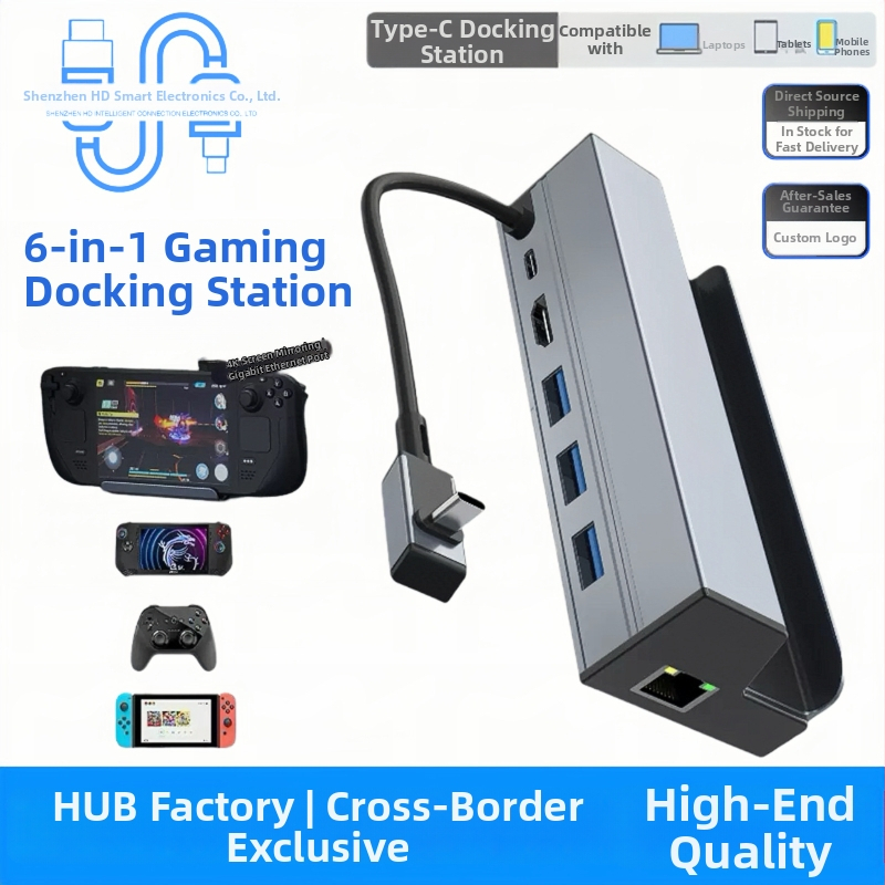 Steam Deck 6-in-1 USB-C docking stanica s HDMI výstupom, Ethernet portom a externým napájaním