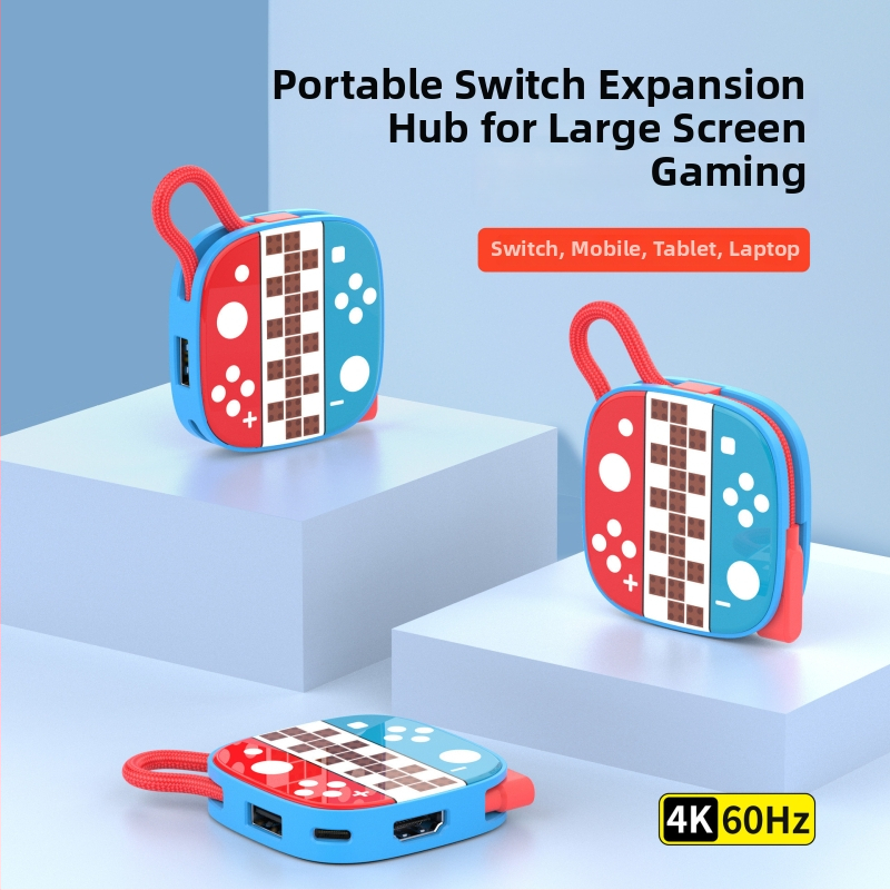 Nothing Switch2 kruhový hub – USB-C video dokovacia stanica, 4K video výstup, 3 porty, 21 cm kábel, externé napájanie