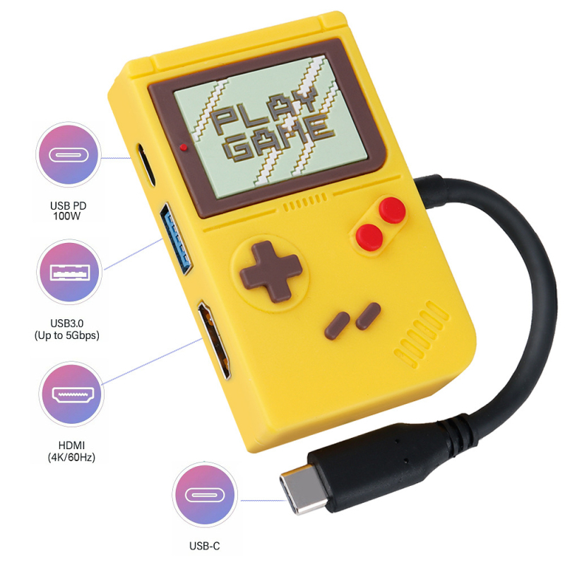 Stație docking HDMI cu hub USB 3.0 (Type-C) – 3 porturi, 5 Gbps, alimentată prin USB