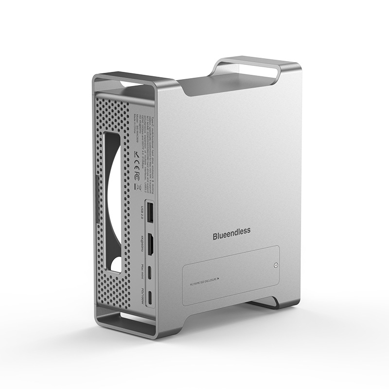 Suport Mac mini cu stație de expansiune și carcasă NVMe pentru SSD, USB 3.2 Type-C, MAC905, transfer de 10 Gbps