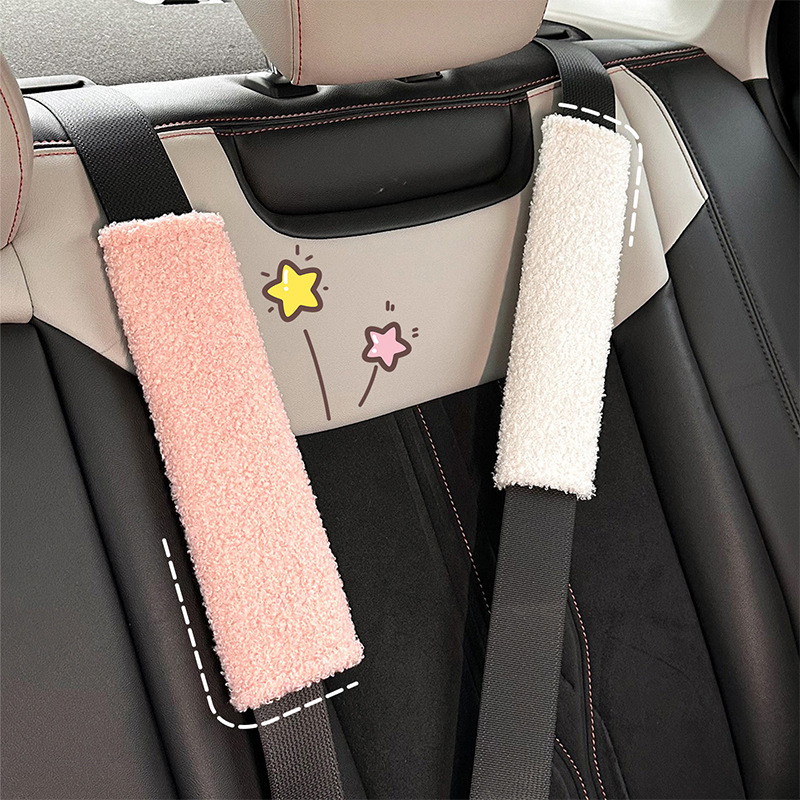 Blue Rain Jastučnica za sigurnosni kaiš automobila – pliš ovčje vune, Anti-Strangulation, Anti-Wear, 50 g, Mogućnost prilagodbe