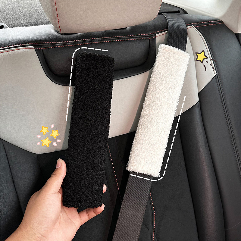 Blue Rain Jastučnica za sigurnosni kaiš automobila – pliš ovčje vune, Anti-Strangulation, Anti-Wear, 50 g, Mogućnost prilagodbe