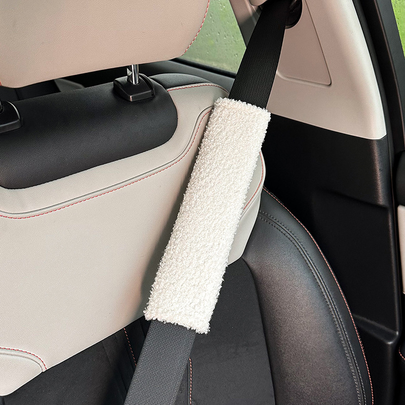 Blue Rain Jastučnica za sigurnosni kaiš automobila – pliš ovčje vune, Anti-Strangulation, Anti-Wear, 50 g, Mogućnost prilagodbe