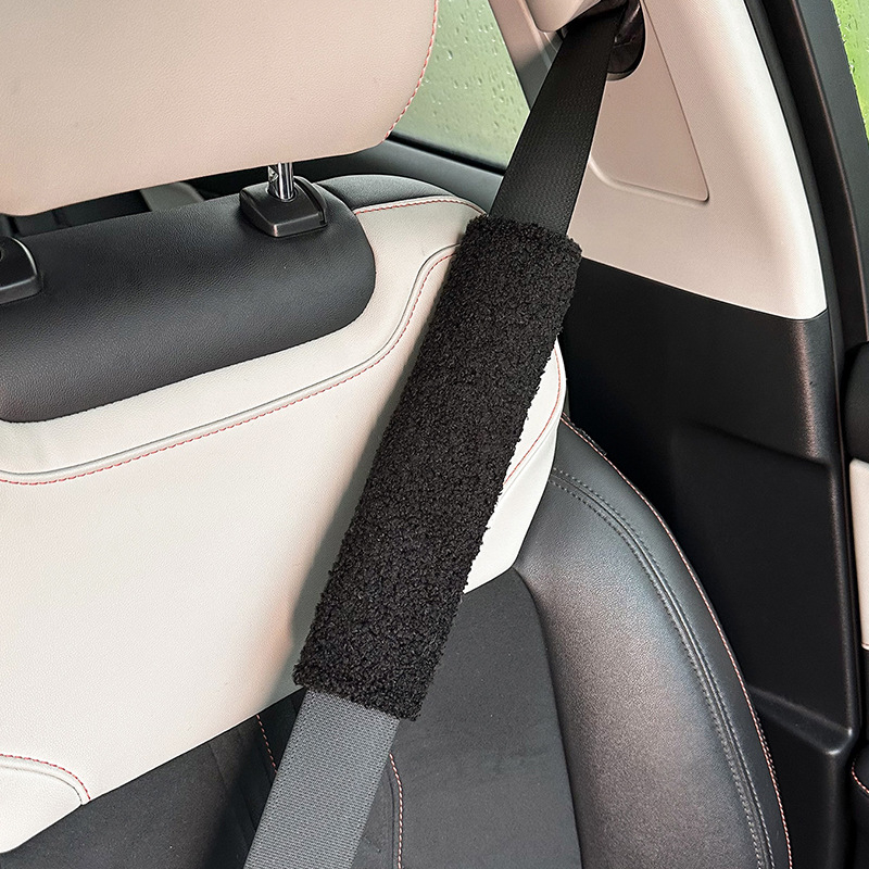 Blue Rain Jastučnica za sigurnosni kaiš automobila – pliš ovčje vune, Anti-Strangulation, Anti-Wear, 50 g, Mogućnost prilagodbe