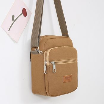 Geantă de umăr pentru bărbați din canvas, stil Street Trend, Brand 516, respirabilă și ultra-ușoară