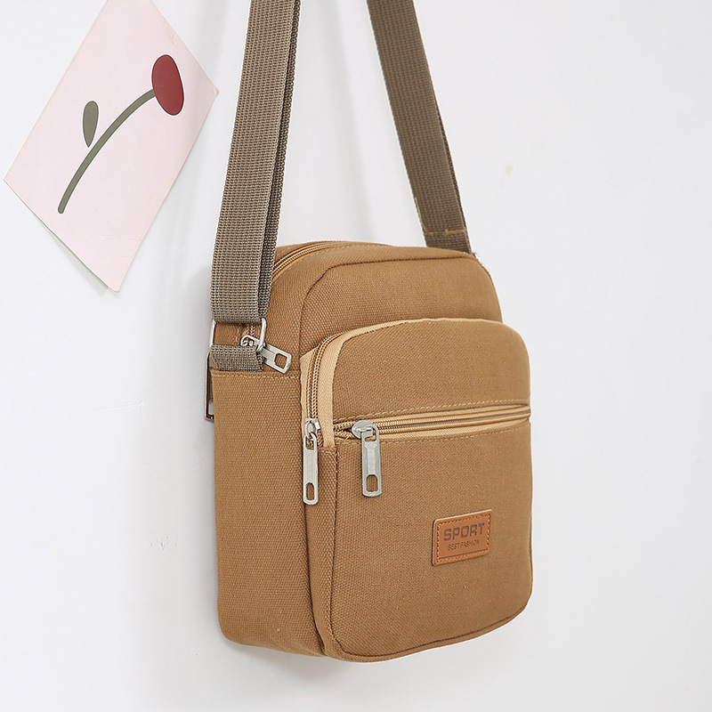 Geantă de umăr pentru bărbați din canvas, stil Street Trend, Brand 516, respirabilă și ultra-ușoară