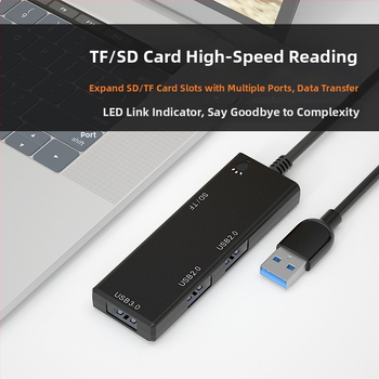 USB Type-C dokovací hub, 4-port USB 3.0 rozbočovač, 5Gbps, bez vonkajšieho napájania