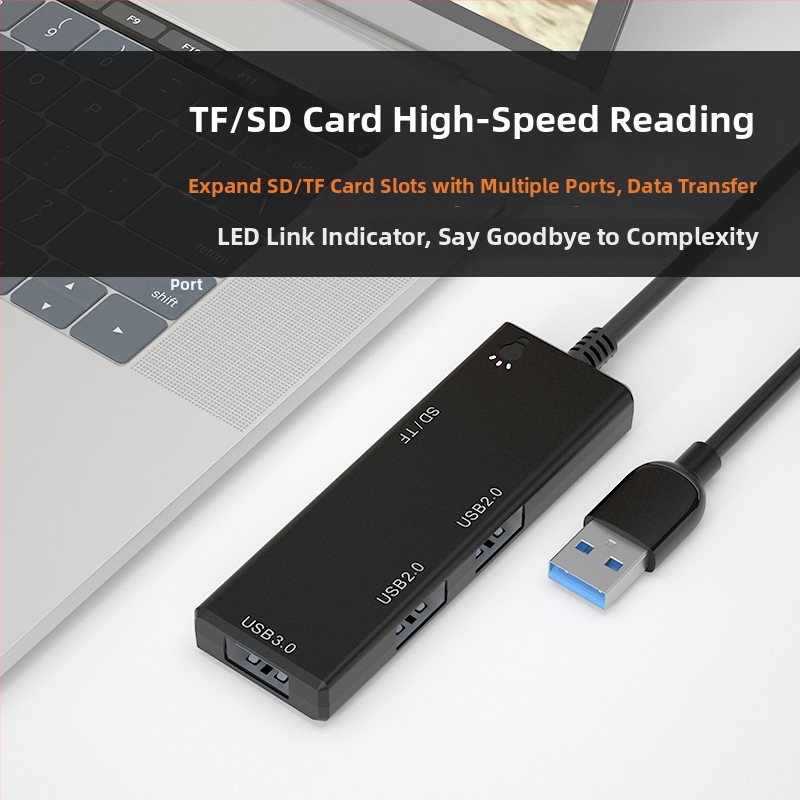 USB Type-C dokovací hub, 4-port USB 3.0 rozbočovač, 5Gbps, bez vonkajšieho napájania