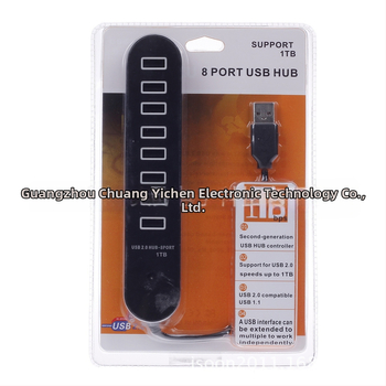 8-portový USB 2.0 hub, model 2108C, USB 2.0 rozhranie, 480 Mbps, bez externého napájania