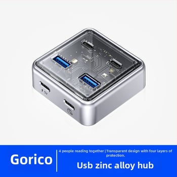 Orico Type-C rozširovací dok s 4 portami USB 3.2 Gen2, 1000 Mbps, model ORICO-XHJ2U2C-G2-GY