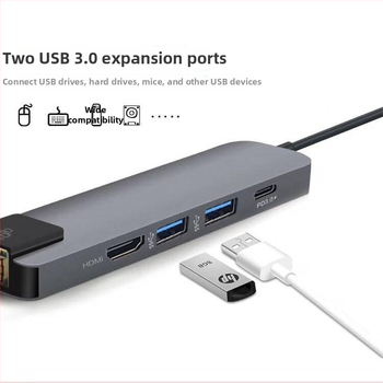 Type-C docking stanica CQT-3201B, 5Gbps prenos, Type-C rozhranie, bez vonkajšieho napájania, dĺžka káblu 0,15 m