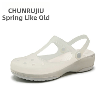 Moterų Mary Jane perforuotos avalynės su TPU viršumi, EVA padas, neslystantis, storas padas, pado storis 3,5 cm