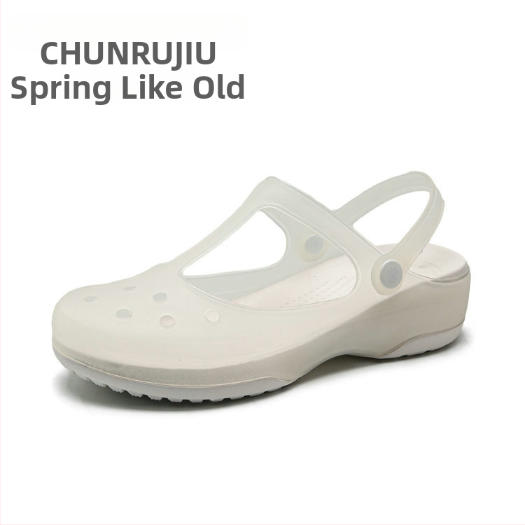 Moterų Mary Jane perforuotos avalynės su TPU viršumi, EVA padas, neslystantis, storas padas, pado storis 3,5 cm