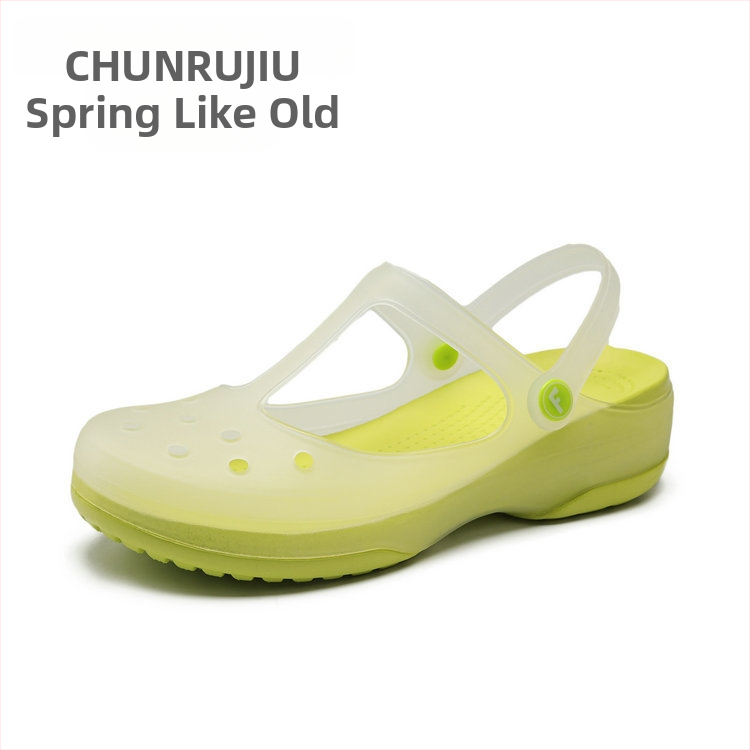 Moterų Mary Jane perforuotos avalynės su TPU viršumi, EVA padas, neslystantis, storas padas, pado storis 3,5 cm