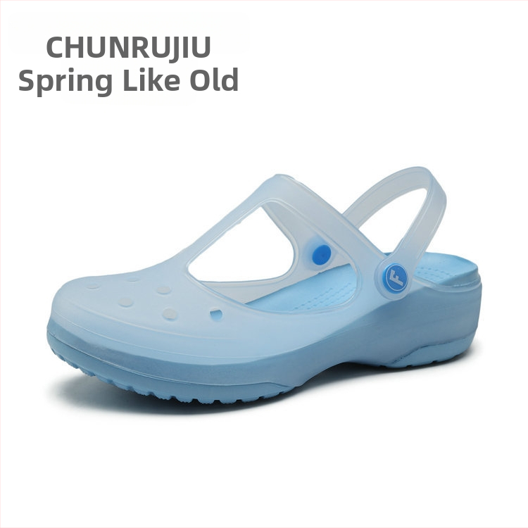 Moterų Mary Jane perforuotos avalynės su TPU viršumi, EVA padas, neslystantis, storas padas, pado storis 3,5 cm