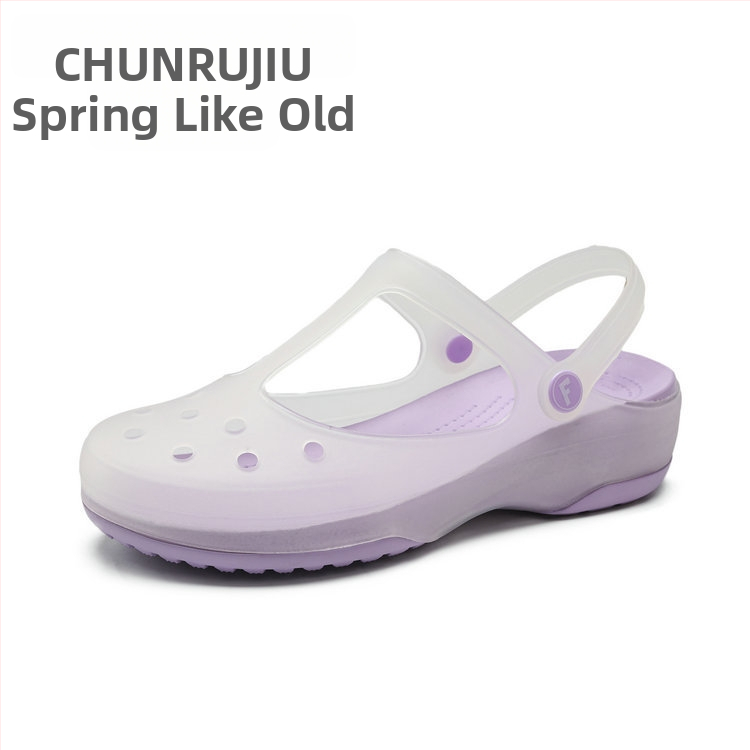 Moterų Mary Jane perforuotos avalynės su TPU viršumi, EVA padas, neslystantis, storas padas, pado storis 3,5 cm