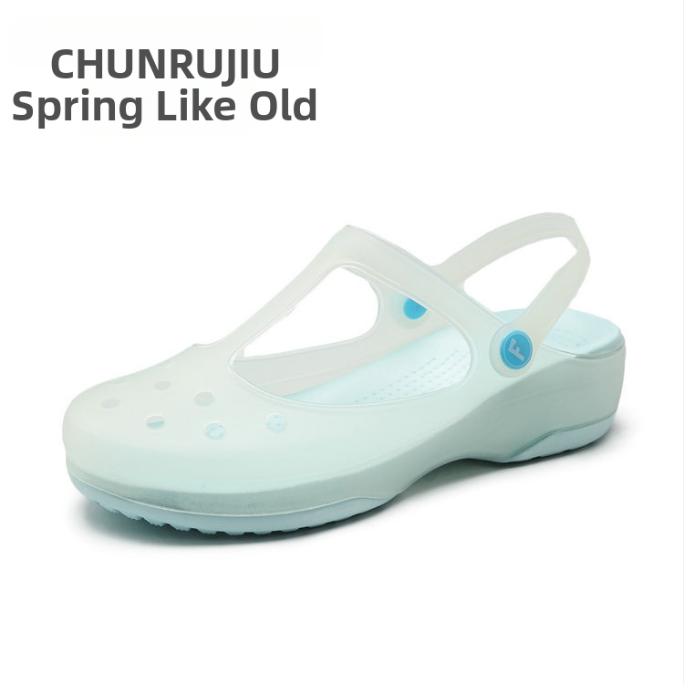 Moterų Mary Jane perforuotos avalynės su TPU viršumi, EVA padas, neslystantis, storas padas, pado storis 3,5 cm