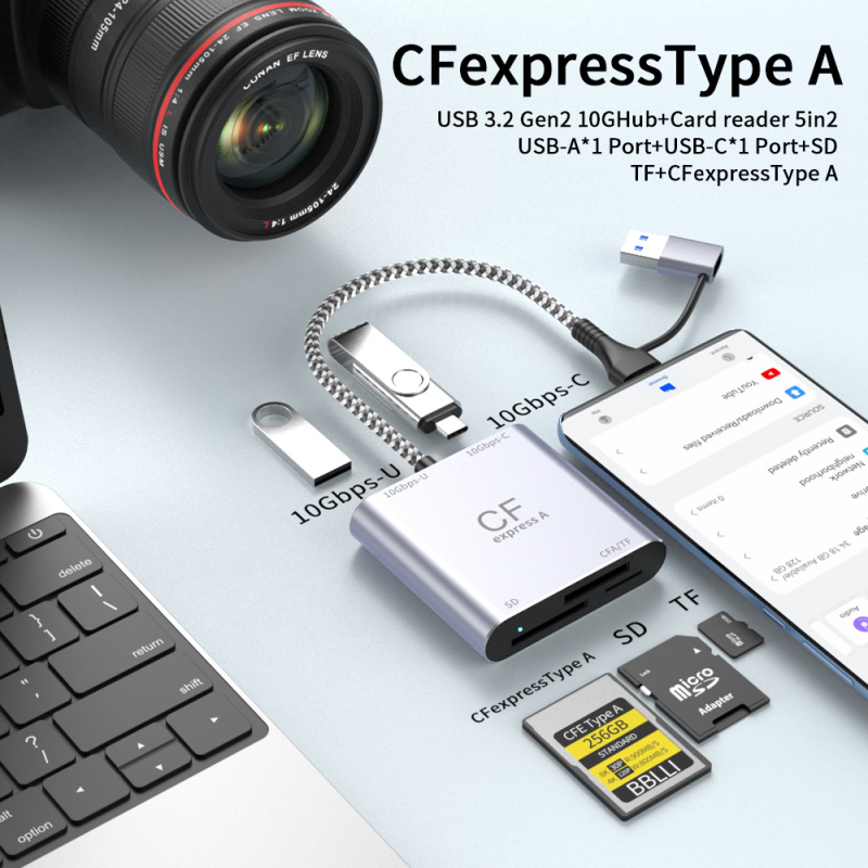 Xinqiyi CFexpress Type A čítačka kariet USB 3.2 Gen2 10 Gbps XQY-210