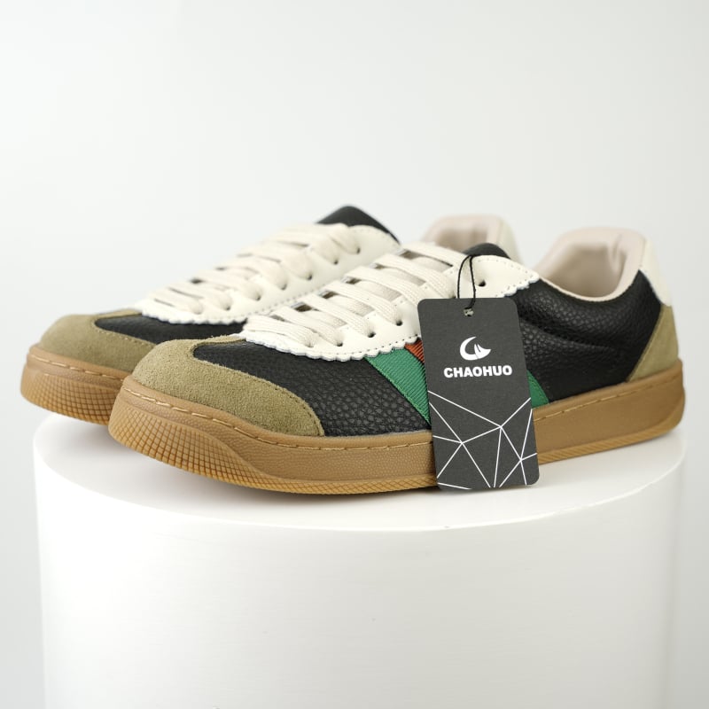 Спортни ежедневни обувки – платнен горен, гумена подметка, дишаща текстилна стелка, връзки, кръгла носка