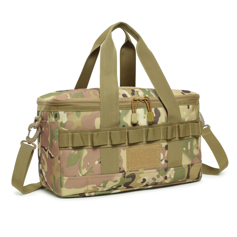Чанта за къмпинг оборудване с голям капацитет, камуфлажен модел, изработена от нейлон-ABS, унисекс, за спорт на открито, есенно издание 2023