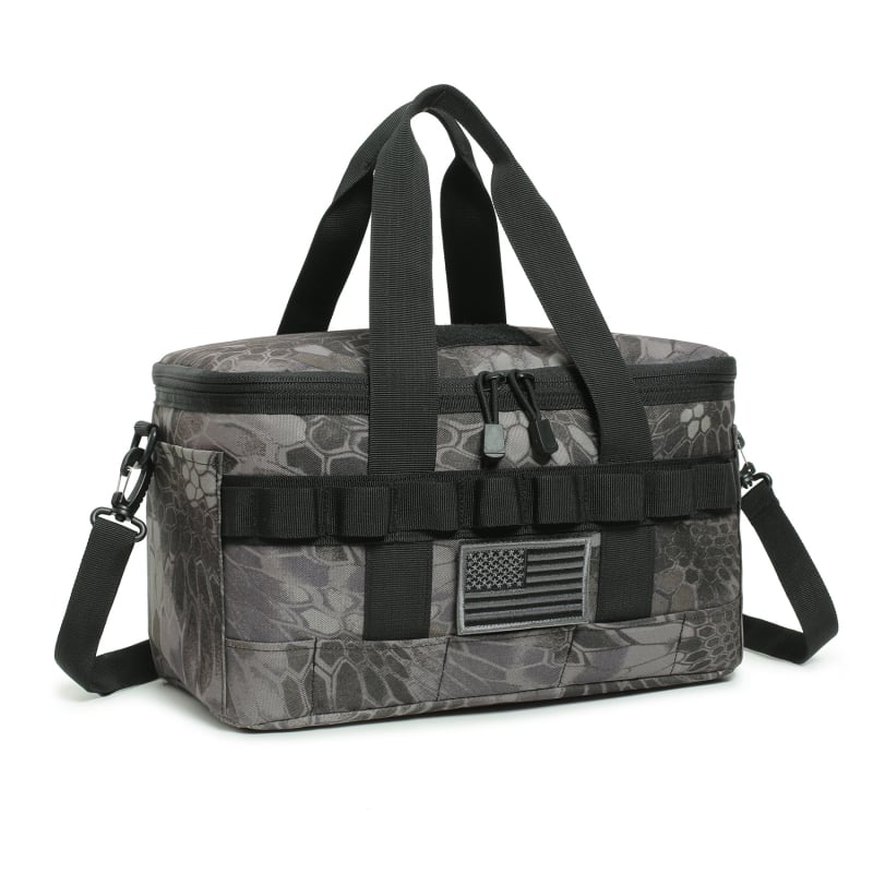 Чанта за къмпинг оборудване с голям капацитет, камуфлажен модел, изработена от нейлон-ABS, унисекс, за спорт на открито, есенно издание 2023