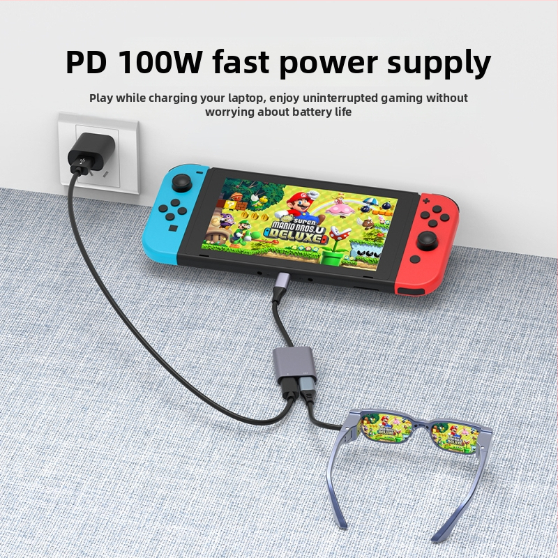 AR okuliare hub – USB-C docking stanica pre telefóny a tablety, 5 Gbps, kábel 15 cm, bez externého napájania, model AC-021