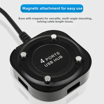 USB 2.0 stolná docking stanica, 4 porty, 5 Gbps prenosová rýchlosť, kábel 20 cm, napájanie cez USB