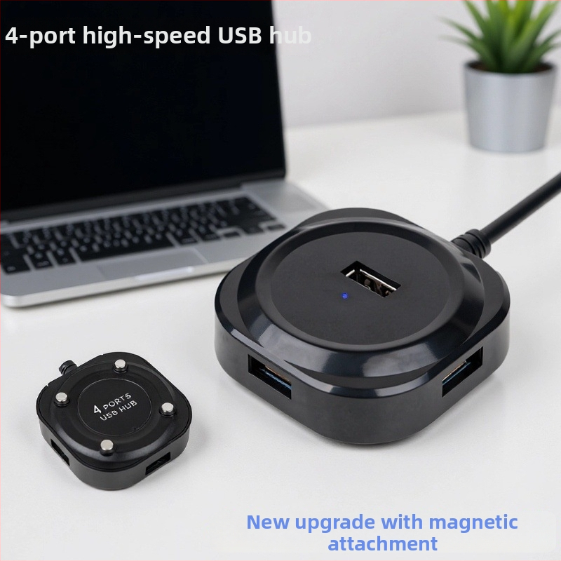 USB 2.0 stolná docking stanica, 4 porty, 5 Gbps prenosová rýchlosť, kábel 20 cm, napájanie cez USB