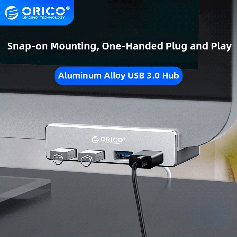 Orico MH4PU laptop USB 3.0 Snap-On hub, 5Gbps, 1,5 m kabel
