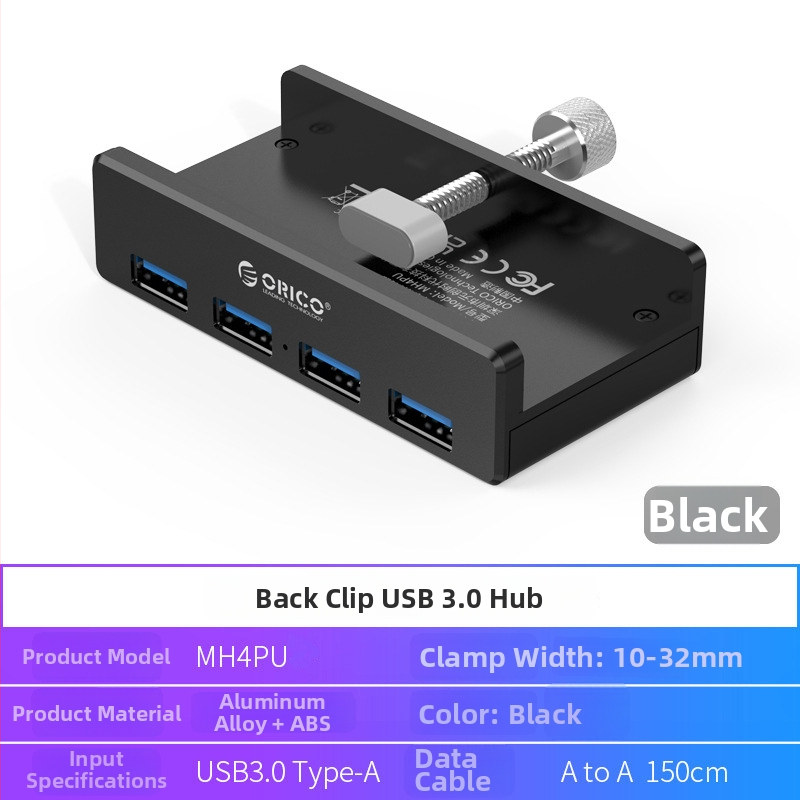 Orico MH4PU laptop USB 3.0 Snap-On hub, 5Gbps, 1,5 m kabel